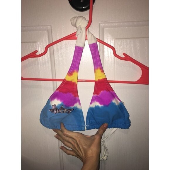New Rare Vintage Hooters Tye-Dye Bikini Swimsuit Size Medium with Spots - Picture 10 of 12